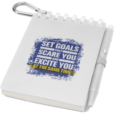 Logo trade corporate gifts image of: Lig Mini recycled outdoor soft cover notebook and ballpoint pen set (black ink)