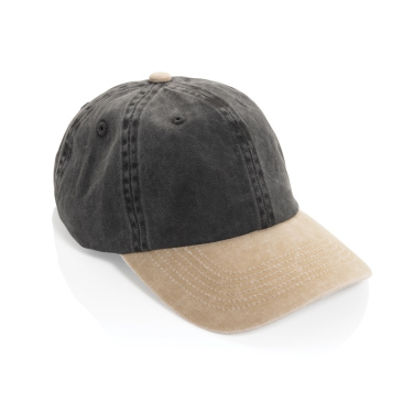 Logotrade promotional gift picture of: BEAU AWARE™ Washed 6 panel 270gsm cotton twill two tone cap