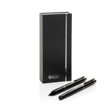 Logotrade promotional giveaway image of: Swiss peak OSLO recycled stainless steel deluxe pen set