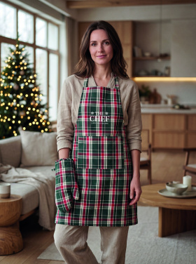 Logotrade promotional merchandise image of: Chequered cotton kitchen set