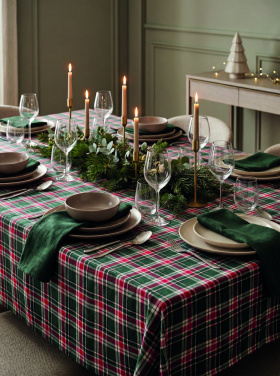 Logotrade advertising product image of: Chequer cotton tablecloth set