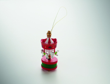 Logo trade promotional giveaways image of: Wooden carousel ornament
