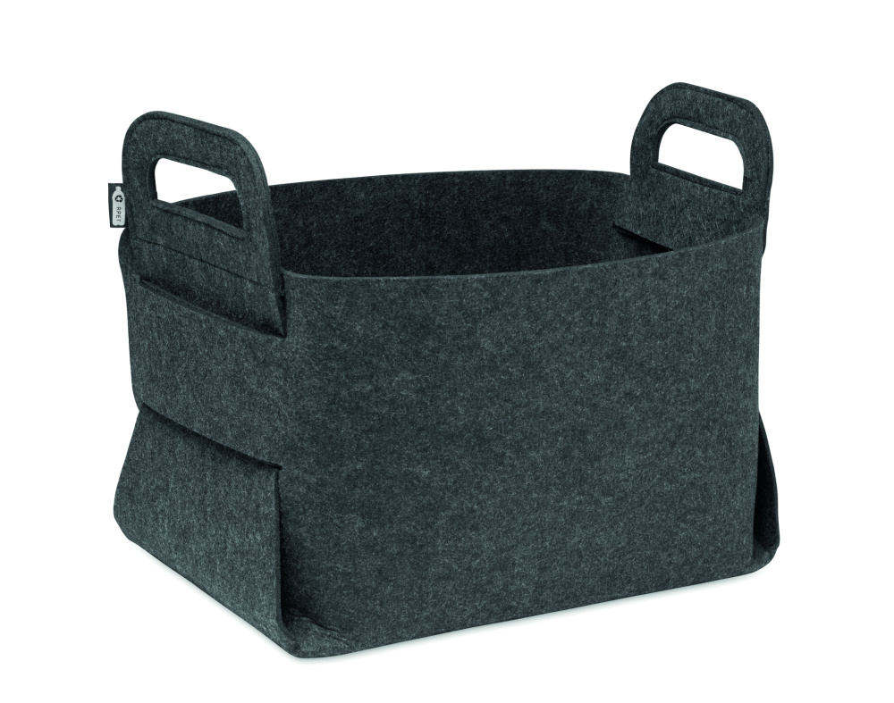 Logo trade promotional gifts picture of: Foldable RPET felt basket