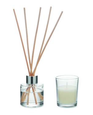 Logo trade business gifts image of: Vanilla diffuser & candle set