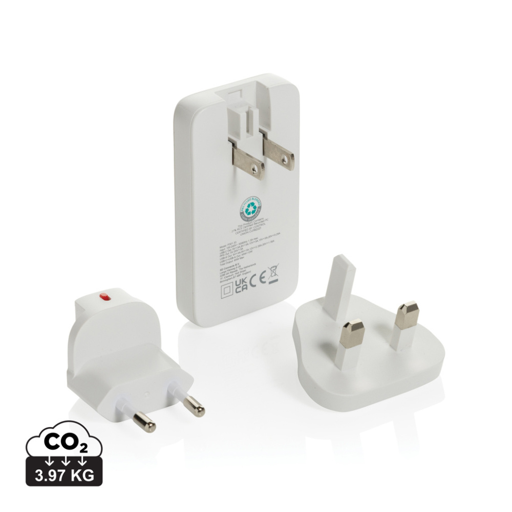 Logotrade promotional product picture of: Fluxo RCS 65W flat GAN charger with universal connectors