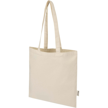 Logo trade promotional merchandise picture of: Madras Blend 140 g/m² GRS recycled cotton tote bag 7L