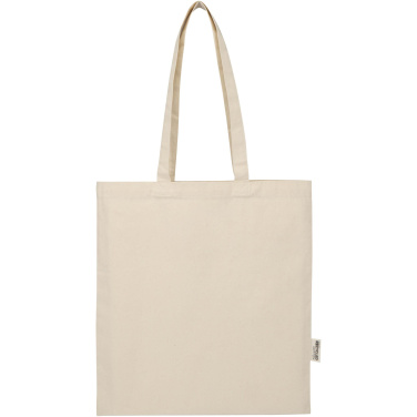 Logo trade promotional items image of: Madras Blend 140 g/m² GRS recycled cotton tote bag 7L