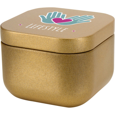 Logo trade promotional gift photo of: Tindra square tin candle with vanilla aroma