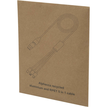 Logotrade promotional items photo of: Alphecca recycled aluminium and RPET 5-in-1 charging cable 
