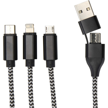 Logotrade business gifts photo of: Alphecca recycled aluminium and RPET 5-in-1 charging cable 