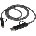 SMART 65W 100 cm RCS recycled magnetic 5-in-1 charging cable, Black