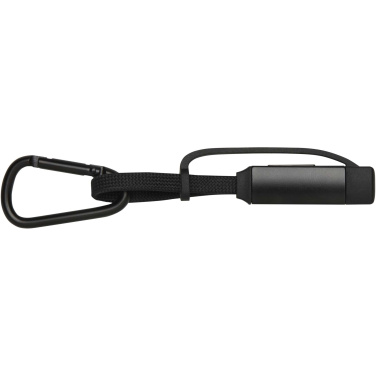 Logo trade promotional giveaways picture of: Algieba 65W 3-in-1 recycled aluminium charging cable with carabiner