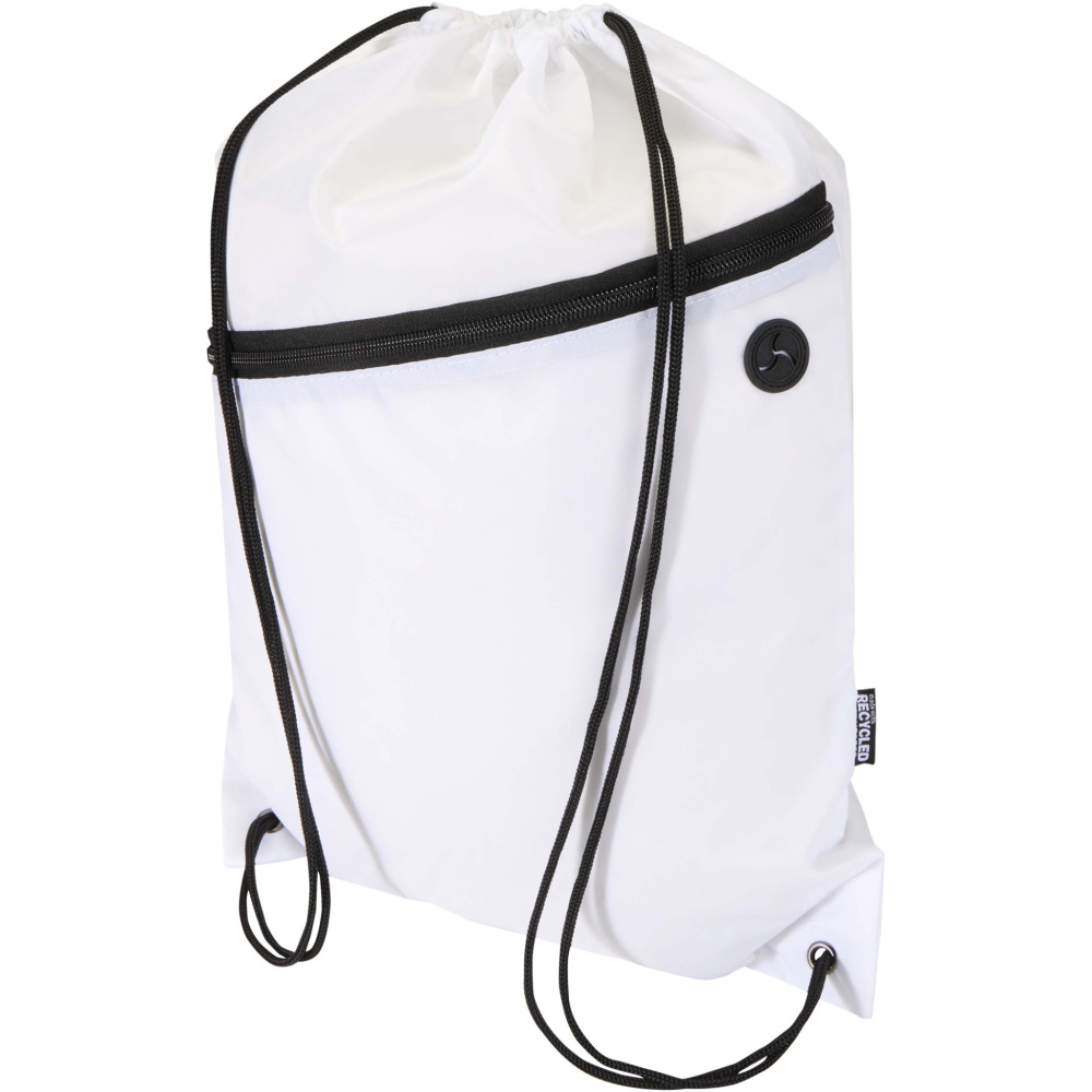 Logotrade business gifts photo of: Oriole RPET drawstring bag with zipped front pocket 5L