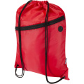 Oriole RPET drawstring bag with zipped front pocket 5L, Red