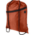 Oriole RPET drawstring bag with zipped front pocket 5L, Brick
