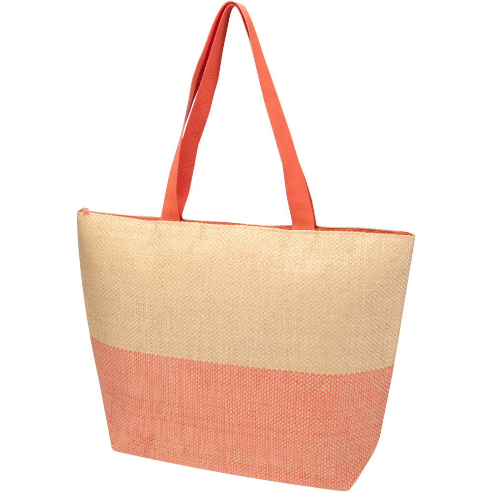 Logotrade promotional products photo of: Rhythm straw paper large zipped tote bag 21L
