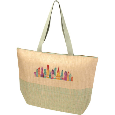 Logotrade promotional product image of: Rhythm straw paper large zipped tote bag 21L