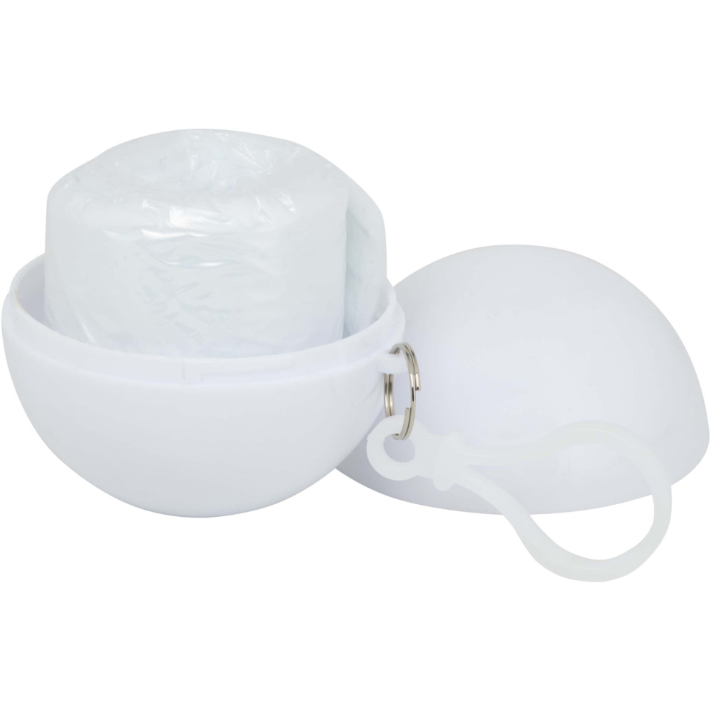 Logo trade advertising products image of: Fog poncho in round plastic container with carabiner