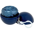Fog poncho in round plastic container with carabiner, Royal blue