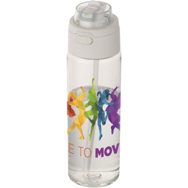 Logo trade promotional merchandise image of: Theron 700 ml RCS recycled plastic water bottle with dual function lid and flip straw