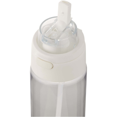 Logo trade advertising products picture of: Theron 700 ml RCS recycled plastic water bottle with dual function lid and flip straw
