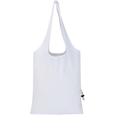 Logotrade promotional products photo of: Madras Blend 140 g/m² GRS recycled foldable cotton tote bag 7L