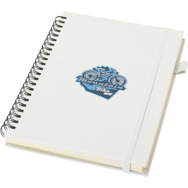 Logo trade corporate gift photo of: Liss A5 recycled plastic hard cover spiral notebook