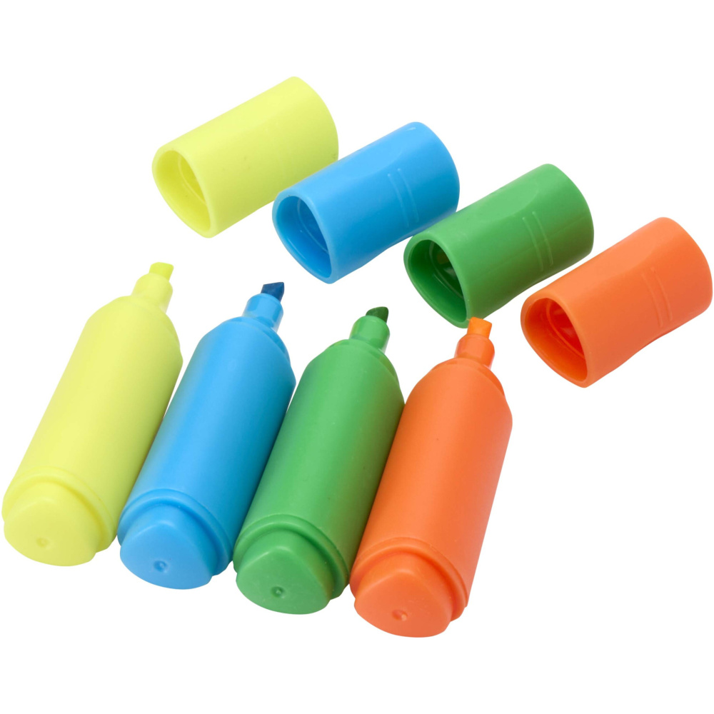 Logotrade promotional gift image of: Mini recycled plastic highlighter set