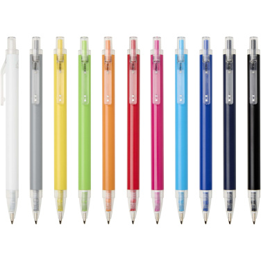 Logo trade advertising product photo of: Spectrum recycled aluminium ballpoint pen (blue ink)