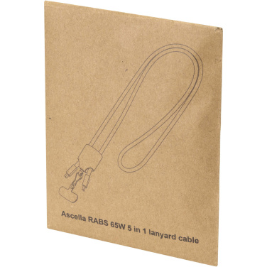 Logo trade promotional items picture of: Ion 65W 5-in-1 recycled plastic lanyard charging cable