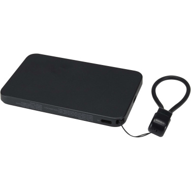 Logotrade business gift image of: SMART 5000 mAh recycled plastic magnetic power bank with lanyard