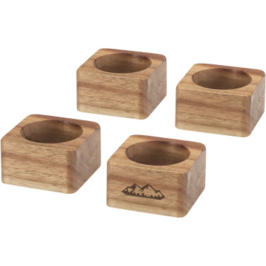 Logo trade promotional giveaway photo of: Napora acacia wood napkin ring holders