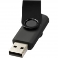 Pööratav metallist 4 GB USB-mälupulk, Täiesti must