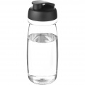 H2O Active® Pulse 600 ml keeratava kaanega spordipudel, Läbipaistev / tahke must