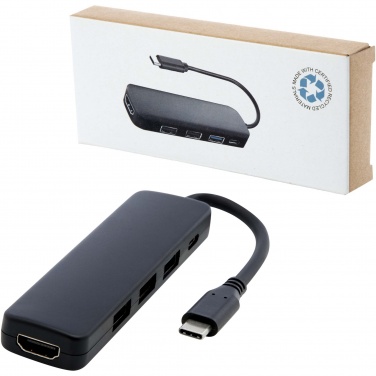 Logotrade ärikingituse foto: Loop RCS taaskasutatud plastist multimeediumiadapter USB 2.0-3.0 HDMI-pordiga