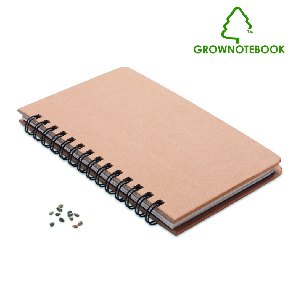 Logo trade ärikingituse pilt: A5 männipuu GROWNOTEBOOK™