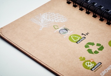 Logo trade ärikingi pilt: A5 männipuu GROWNOTEBOOK™