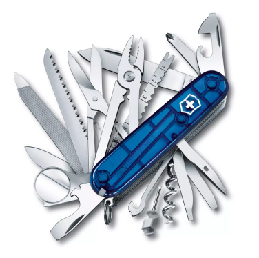 Logo trade reklaamtoote pilt: Taskunuga SwissChamp, läbipaistev Victorinox