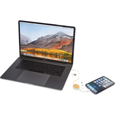 Logotrade reklaamkingitused pilt: Chechia viis-ühes taaskasutatud plastist kiirlaadimiskaabel bambusdetailidega