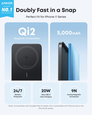 Logo trade firmakingituse pilt: Anker Nano Wireless Power Bank 5K 15W MagGo slim Qi 2.0