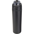 Theron 800 ml RCS taaskasutatud üheseinaline roostevabast terasest veepudel kaheotstarbelise kaanega, Must