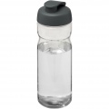 H2O Active® Base 650 ml läppäkantinen urheilujuomapullo, Läpinäkyvä / harmaa