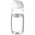 H2O Active® Pulse 600 ml flip kansi urheilujuomapullo, Läpinäkyvä / valkoinen