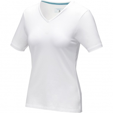 Logotrade mainoslahja tuotekuva: Kawartha short sleeve women's organic V-neck t-shirt