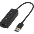 ADAPT alumiininen USB 3.0-keskitin, Tasainen musta