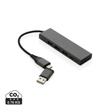 Logo trade mainoslahja kuva: Terra RCS alumiininen USB-hub 3 portilla