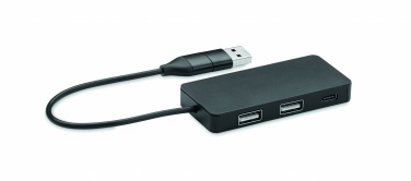 Logo trade mainoslahja ja liikelahja tuotekuva: 3 portin USB-keskitin