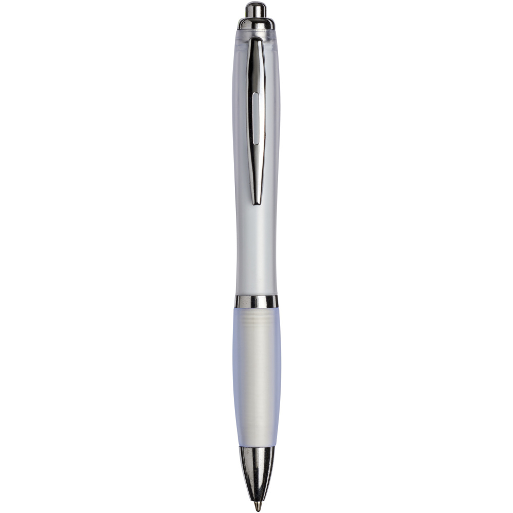 Logotrade mainostuote tuotekuva: Curvy ballpoint pen with frosted barrel and grip