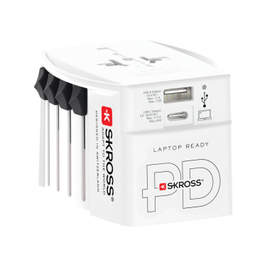 Logo trade liikelahjat tuotekuva: SKROSS World Travel adapteri MUV 65W PD USB C -kaapelilla