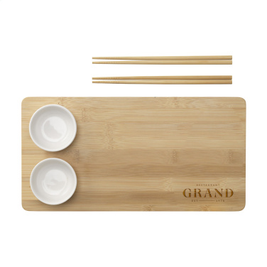 Logotrade mainostuote tuotekuva: Temaki Bamboo Sushi Tray lahjasetti